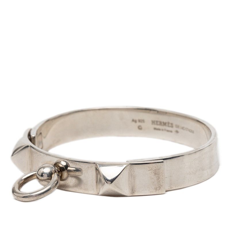 Hermes Collier de Chien PM Bracelet Bangle Silver — view 2