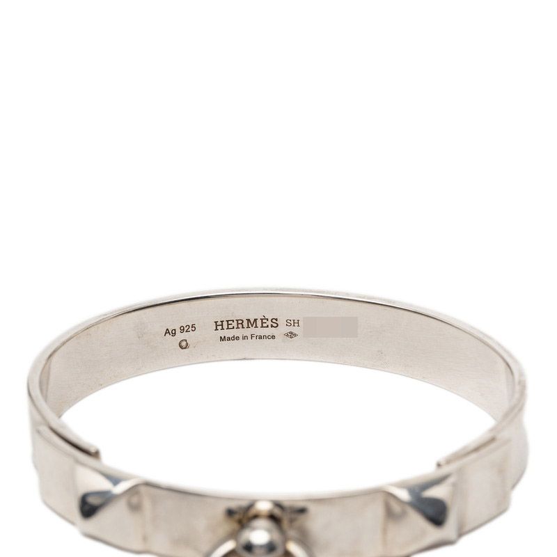 Hermes Collier de Chien PM Bracelet Bangle Silver — view 4