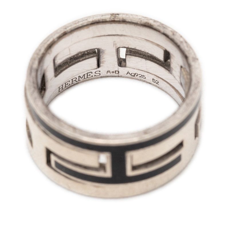 Hermes Mubouche Ring 52 Black Silver — view 5