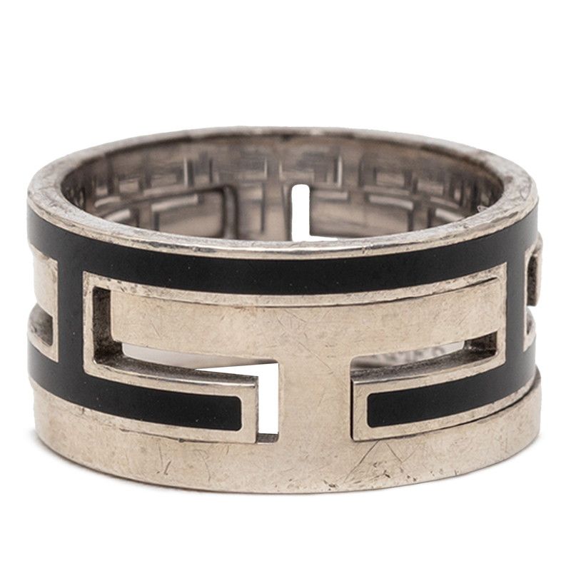 Hermes Mubouche Ring 52 Black Silver — view 4