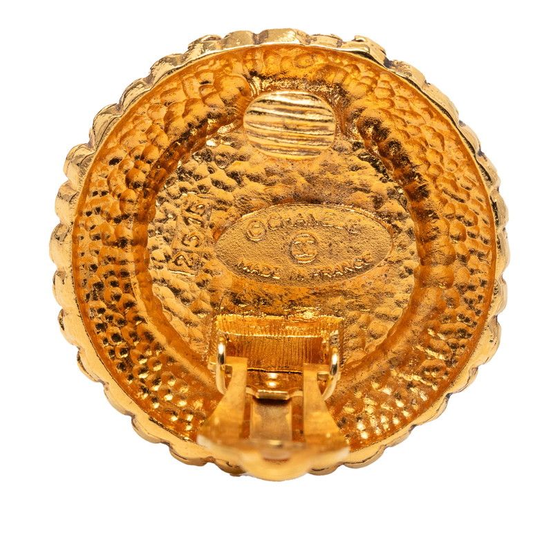 Chanel Round Earrings Gold Plated Faux Pearl — view 3