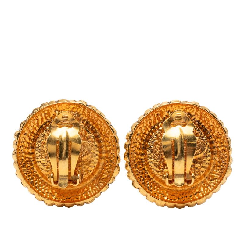 Chanel Round Earrings Gold Plated Faux Pearl — view 2
