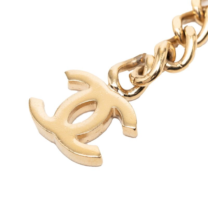 Chanel CC Logo Chain Belt Gold Pink Plated Rhinestone — view 5
