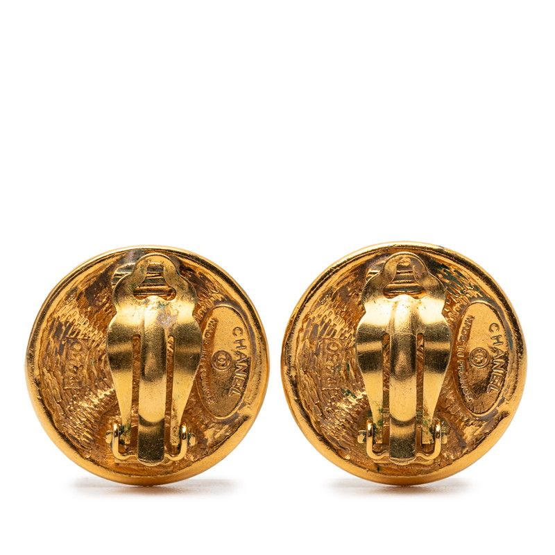 Chanel Round Earrings Gold Plated — view 2