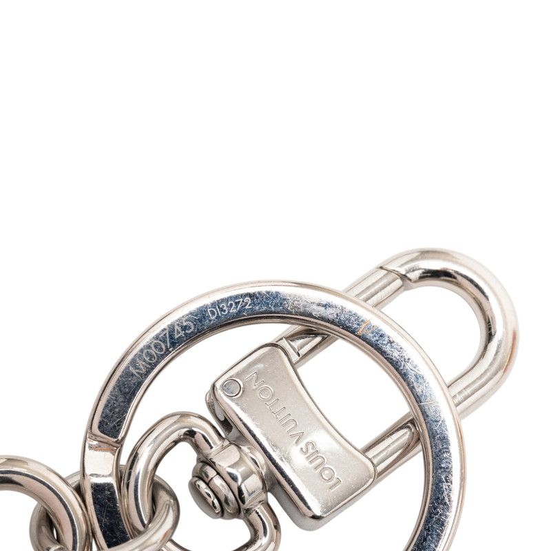 Louis Vuitton Key Holder LV Padlock Key Ring Charm Silver Black Metal — view 3