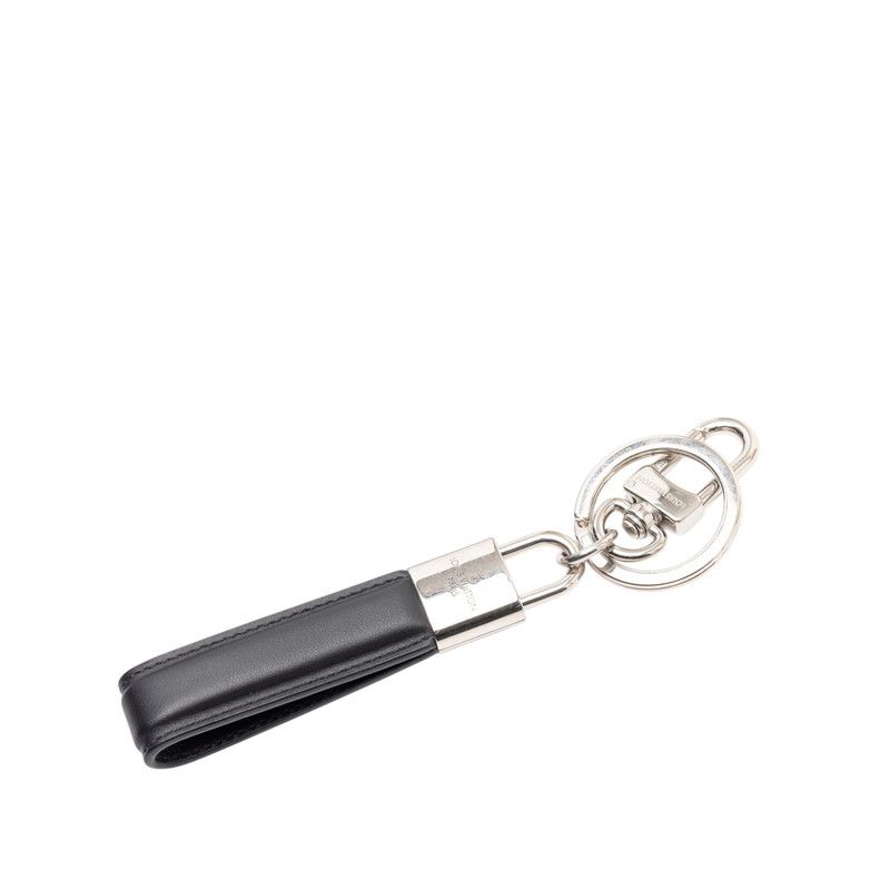 Louis Vuitton Key Holder LV Padlock Key Ring Charm Silver Black Metal — view 2