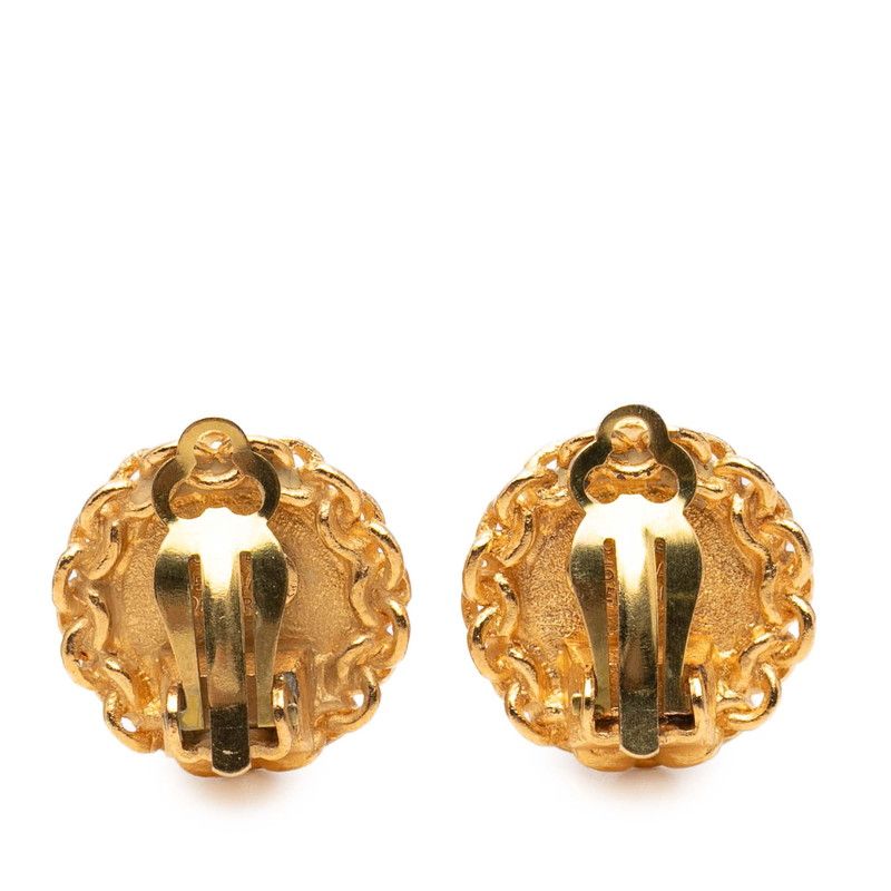 Chanel CC Logo Earrings Gold Plated — view 2