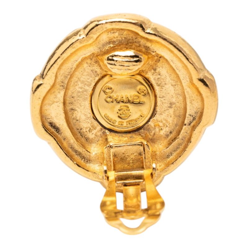 Chanel CC Logo Earrings Gold Plated — view 3