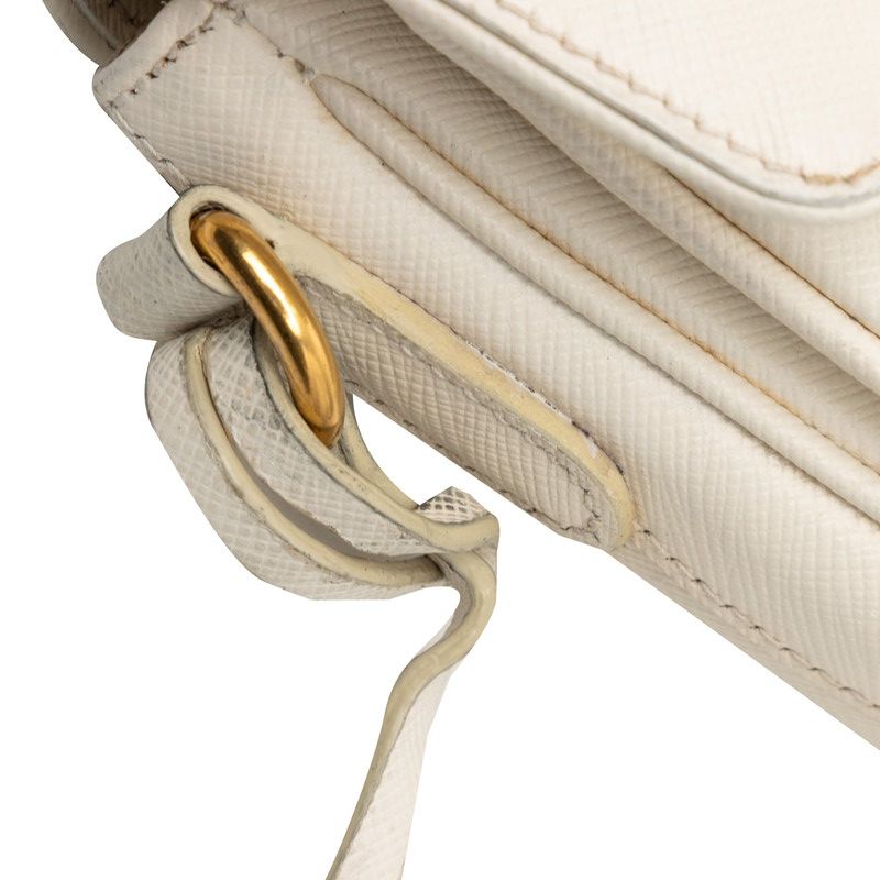 Prada 2-Way Shoulder Bag White Saffiano Leather — view 5
