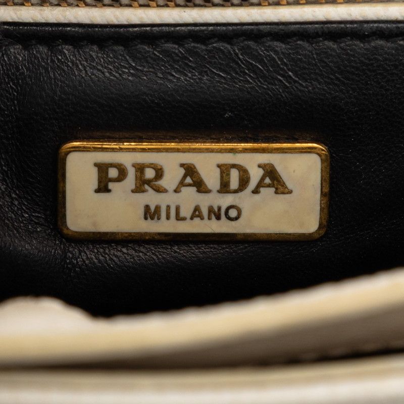 Prada 2-Way Shoulder Bag White Saffiano Leather — view 7