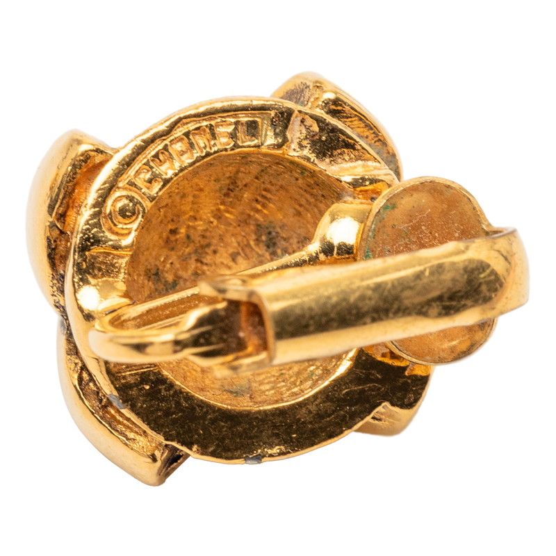 Chanel CC Logo Earrings Gold Plated — view 3