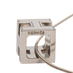 Hermes Cage de Ash Cube Necklace Silver Purple Metal Enamel — view 5