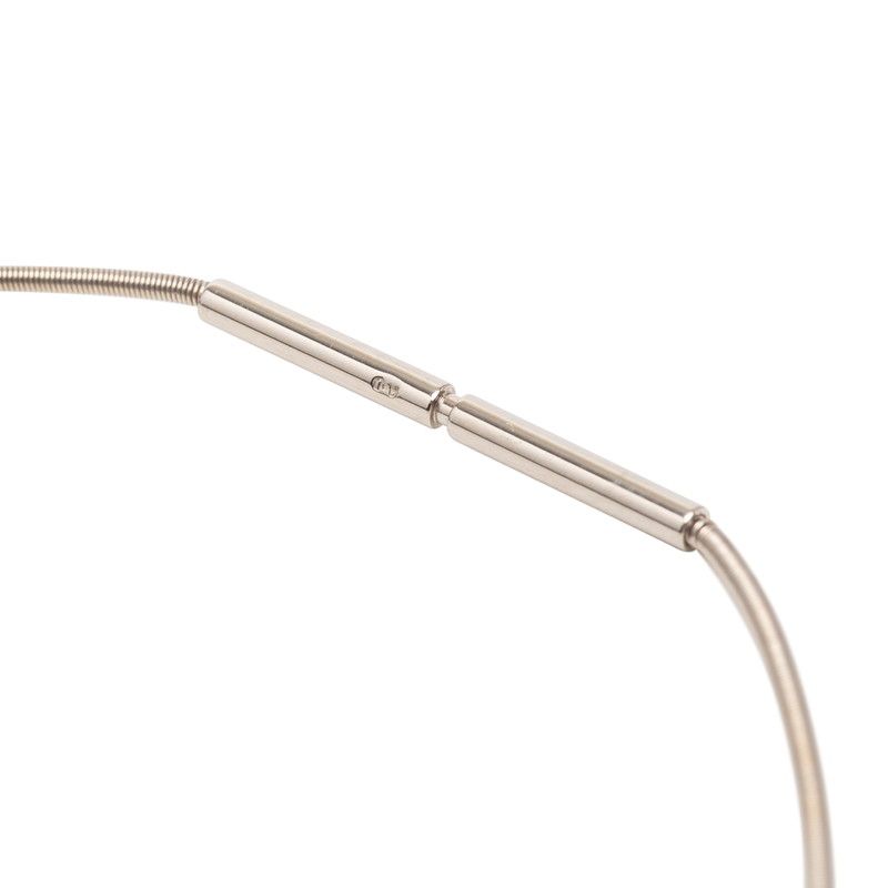 Hermes Cage de Ash Cube Necklace Silver Purple Metal Enamel — view 4