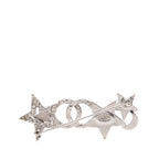 Chanel CC Logo Star Motif Brooch Silver Metal Rhinestone — view 2