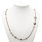 Chanel CC Logo Star Long Necklace Silver Metal Faux Pearl — view 6