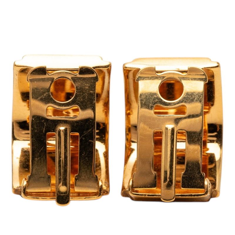 Hermes Rabbit Enamel Earrings Gold Multicolor Plated — view 2