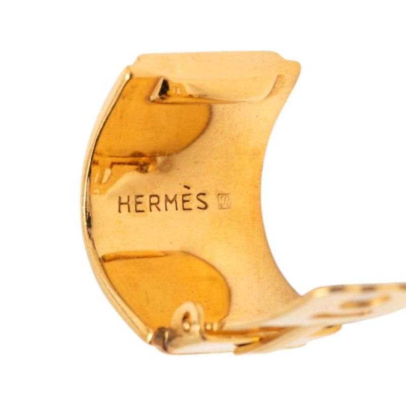 Hermes Rabbit Enamel Earrings Gold Multicolor Plated — view 3