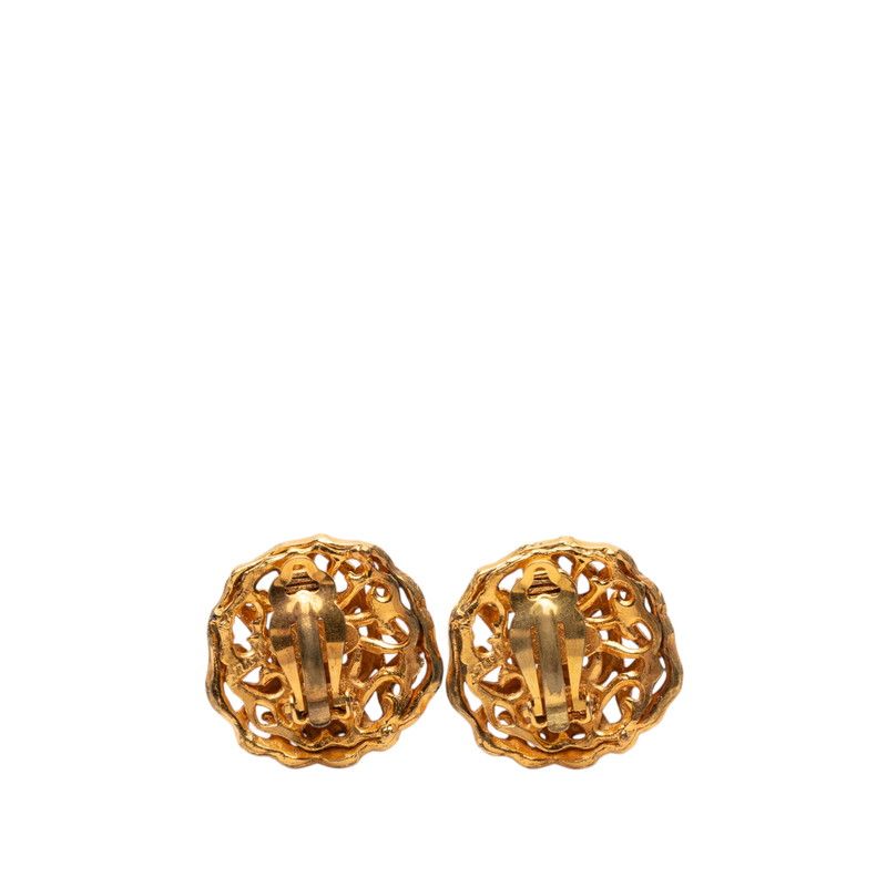 Chanel CC Logo Vintage Earrings Gold Plated — view 2