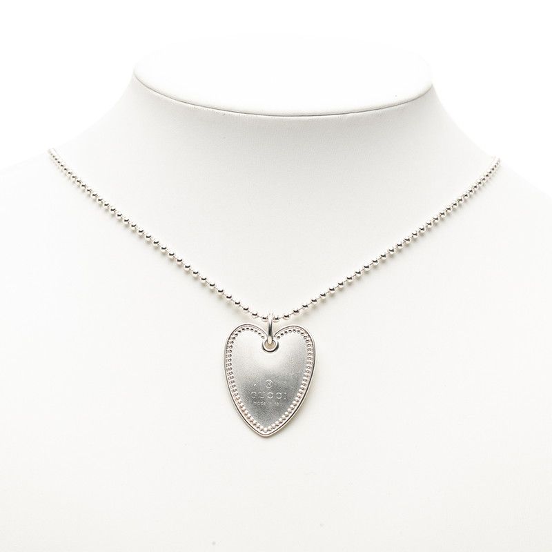 Gucci Heart Necklace Ball Chain Silver — view 6