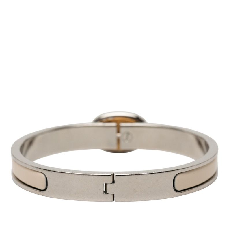 Hermes Mini Click Chaine D'ancre PM Bangle Silver Ivory Gold Metal Enamel — view 3