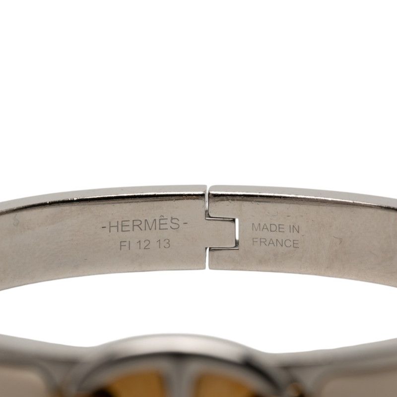Hermes Mini Click Chaine D'ancre PM Bangle Silver Ivory Gold Metal Enamel — view 4