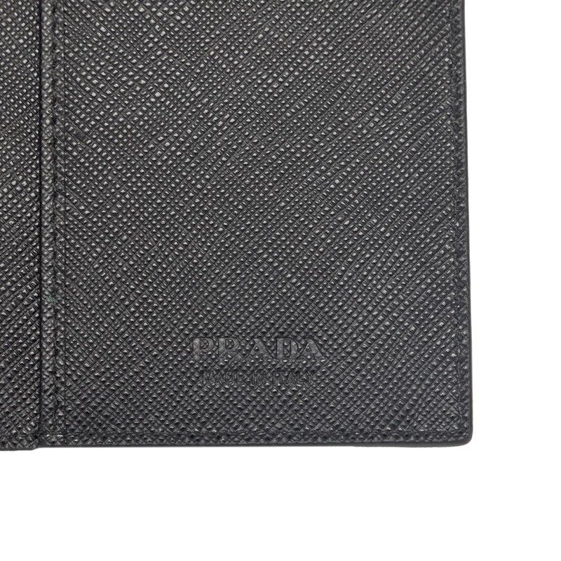 Prada Saffiano Bifold Wallet Black Leather — view 7