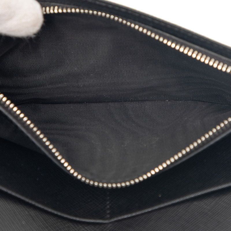 Prada Saffiano Bifold Wallet Black Leather — view 5