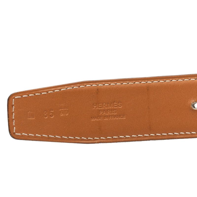 Hermes Plate Belt Black Leather — view 7