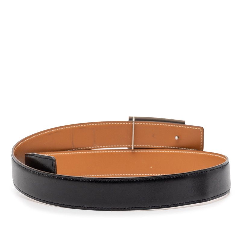 Hermes Plate Belt Black Leather — view 3