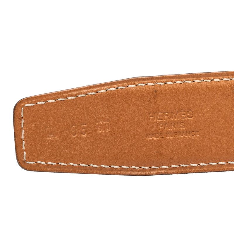 Hermes Plate Belt Black Leather — view 8