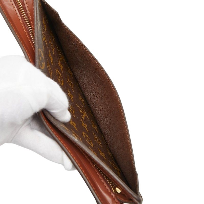 Louis Vuitton Monogram Pochette Homme Clutch Brown Leather — view 8