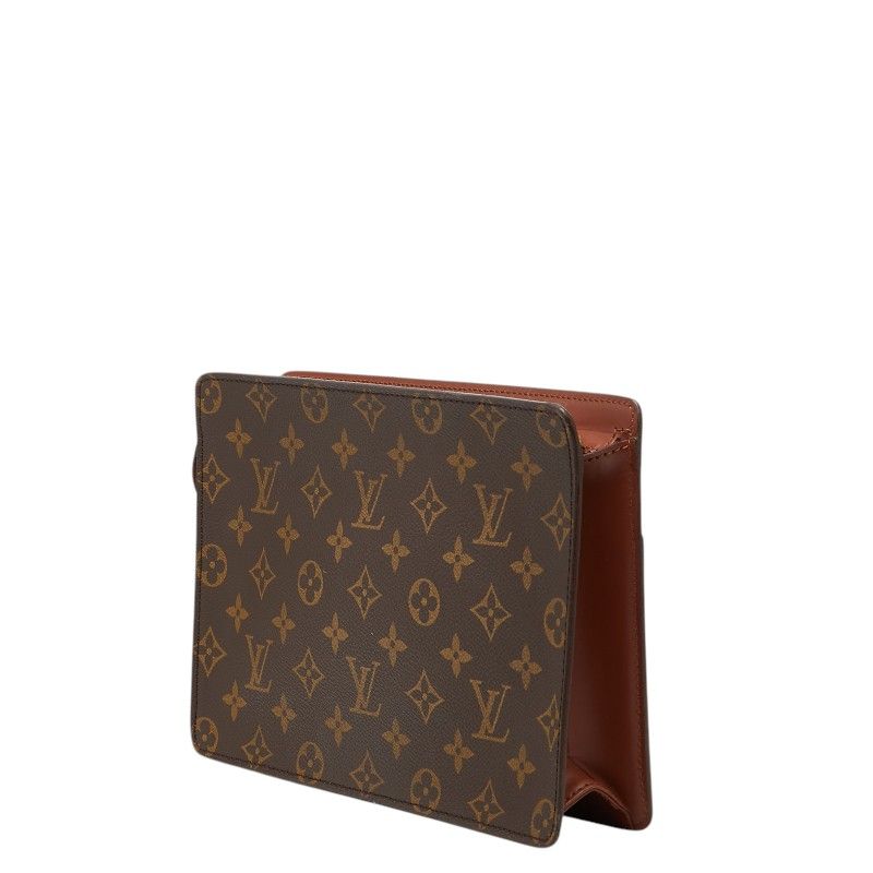Louis Vuitton Monogram Pochette Homme Clutch Brown Leather — view 2