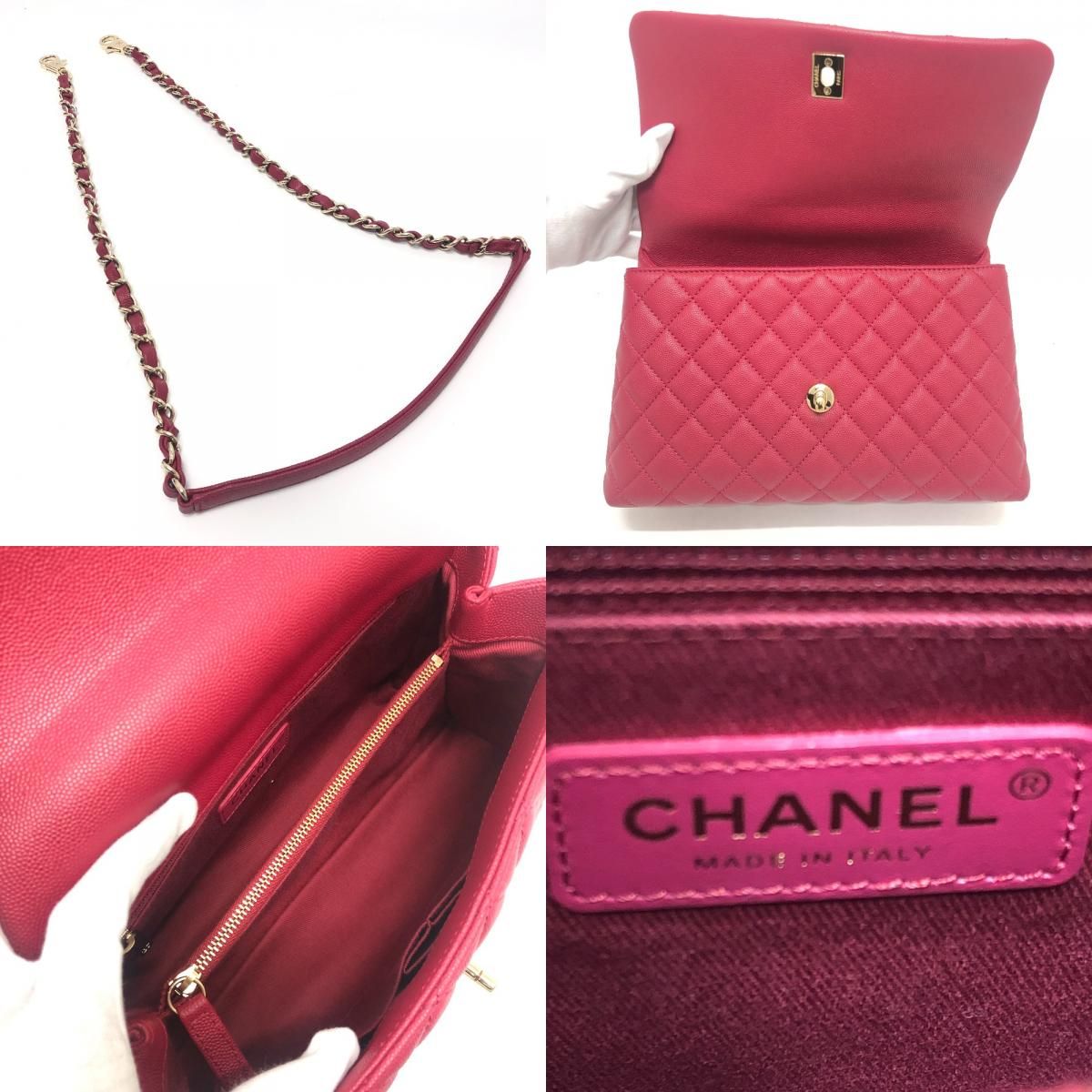 Chanel Handbag Coco Handle 29 Caviar Leather Red — view 8