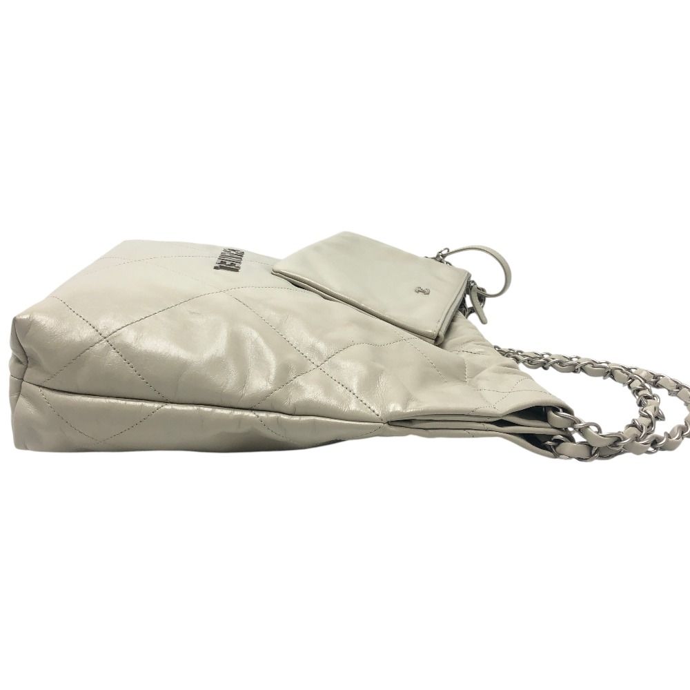 Chanel Shoulder Bag 22 Small CC Logo Calfskin Gray — view 3