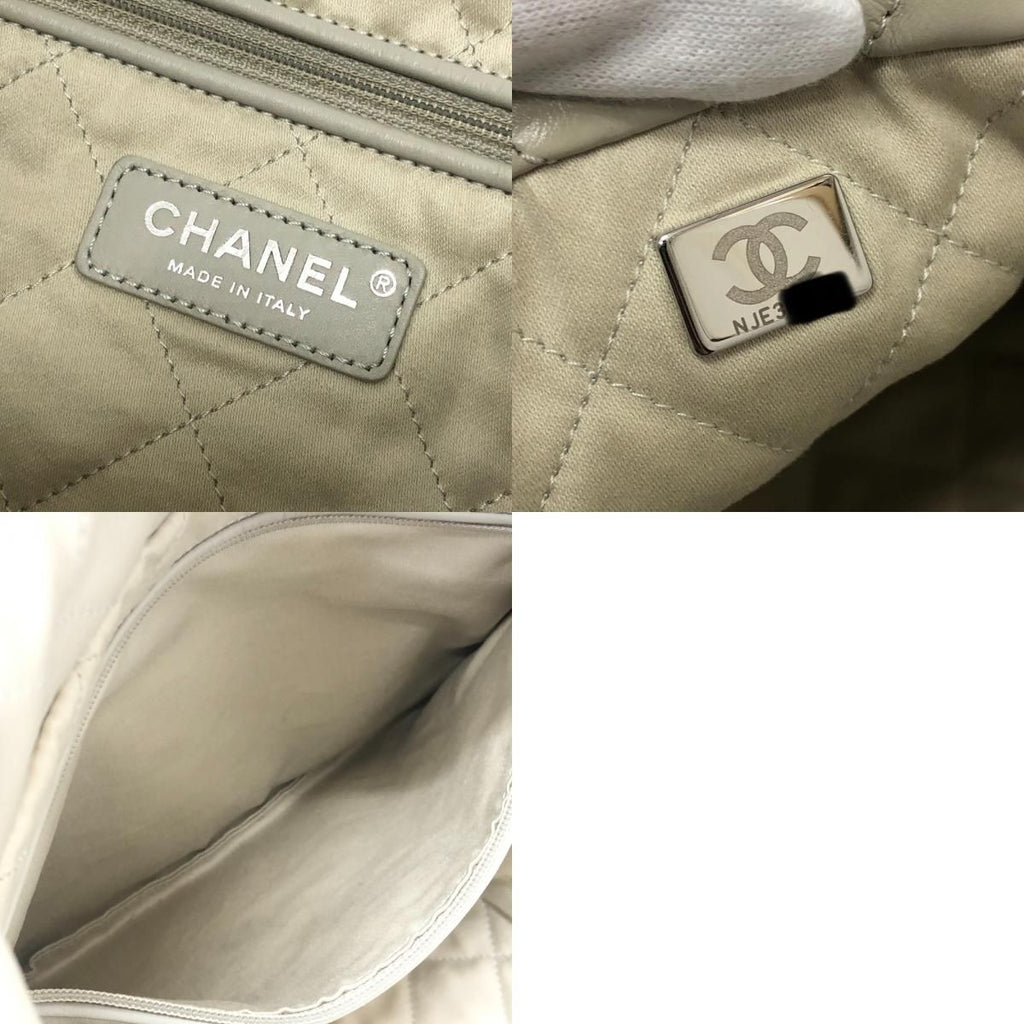 Chanel Shoulder Bag 22 Small CC Logo Calfskin Gray — view 9