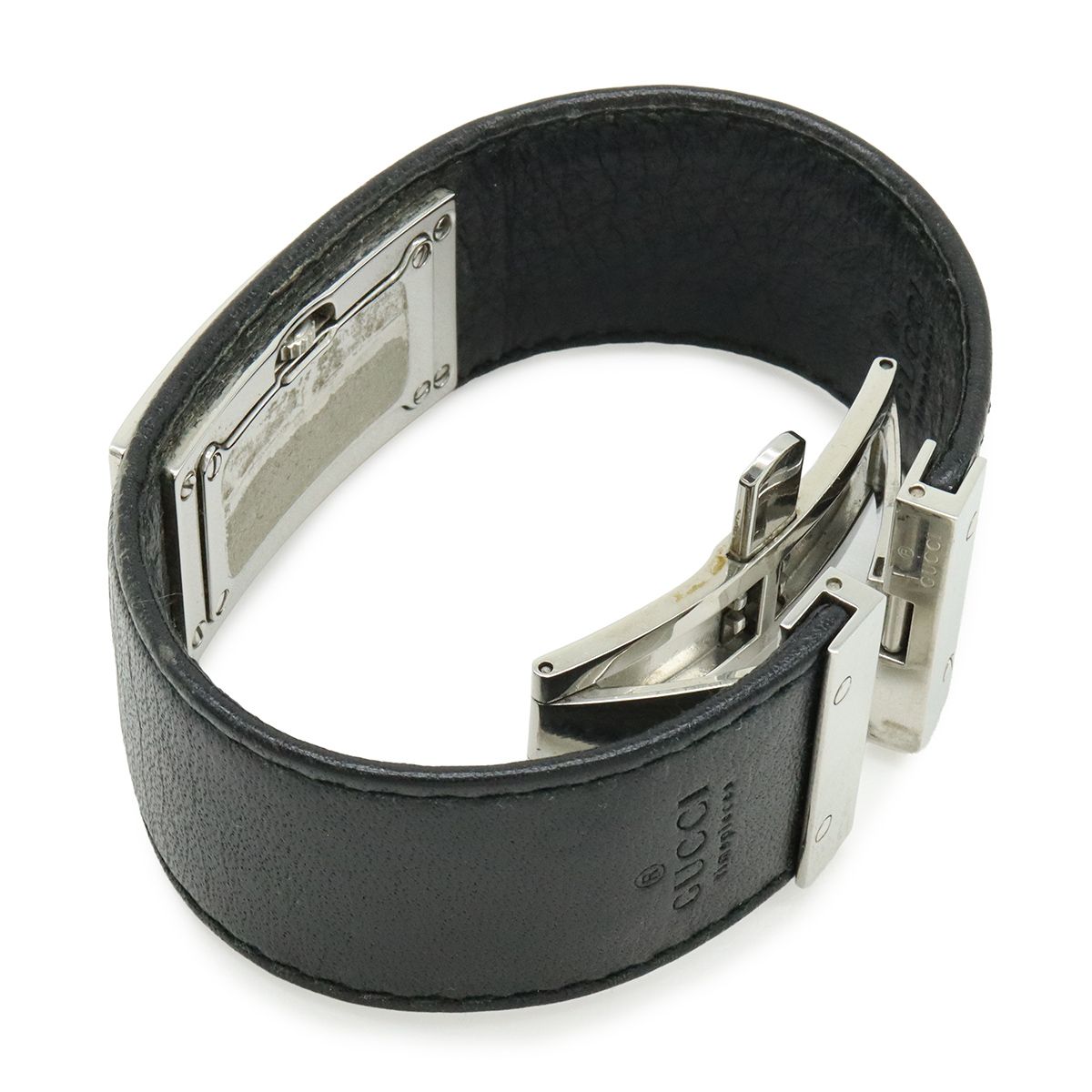 Gucci Black Dial SS Leather Quartz Watch — view 7