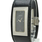 Gucci Black Dial SS Leather Quartz Watch — view 4