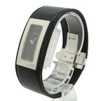 Gucci Black Dial SS Leather Quartz Watch — view 2