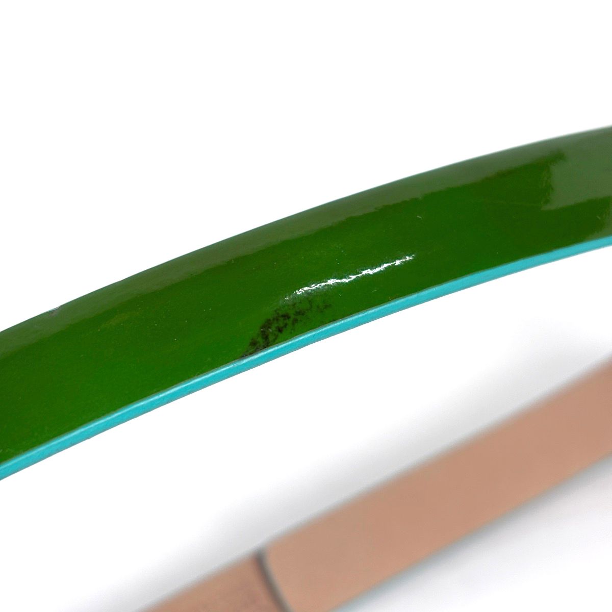 Chanel Camellia Belt CC Logo Patent Leather Green — view 3
