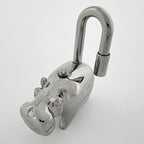 Hermes Cadena Hippopotamus Bag Charm Metal Silver — view 3