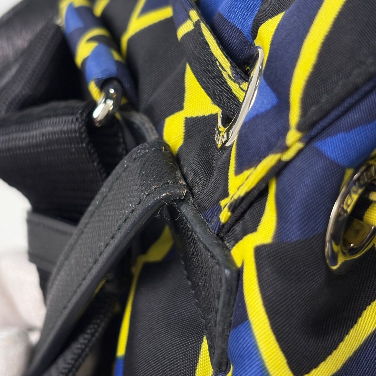 Prada Logo Pret Backpack Nylon Black Multicolor — view 7