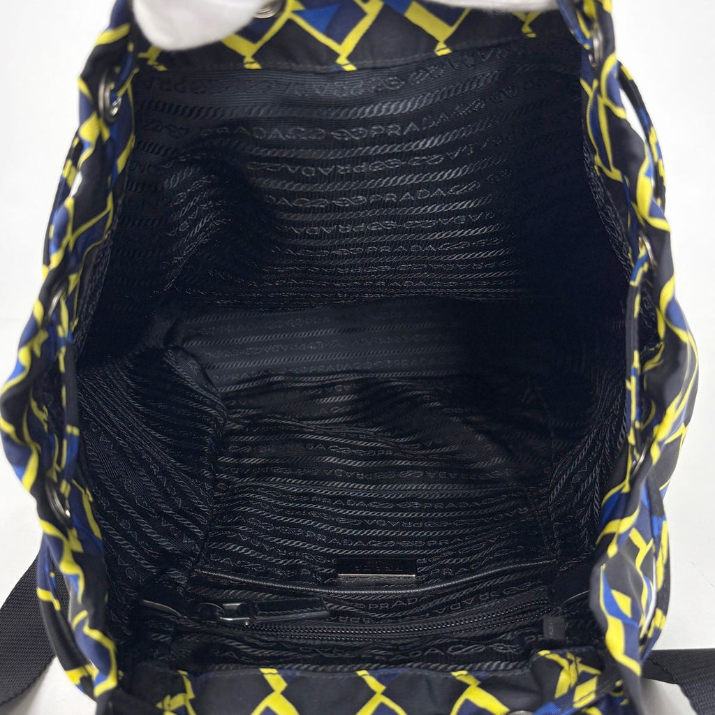 Prada Logo Pret Backpack Nylon Black Multicolor — view 8