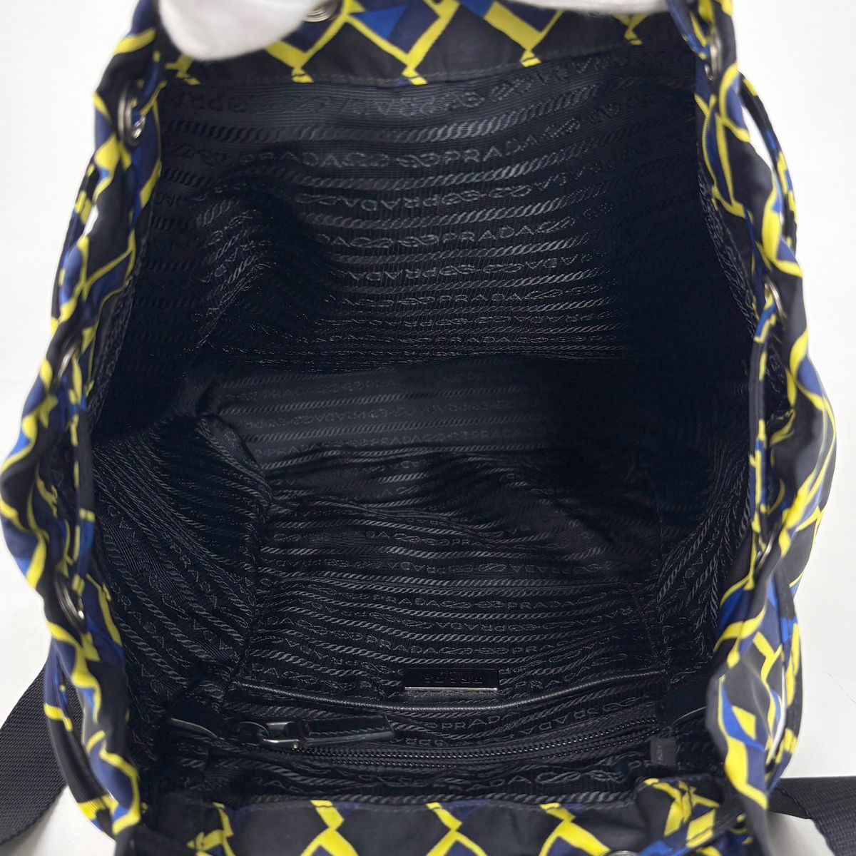 Prada Logo Pret Backpack Nylon Black Multicolor — view 8