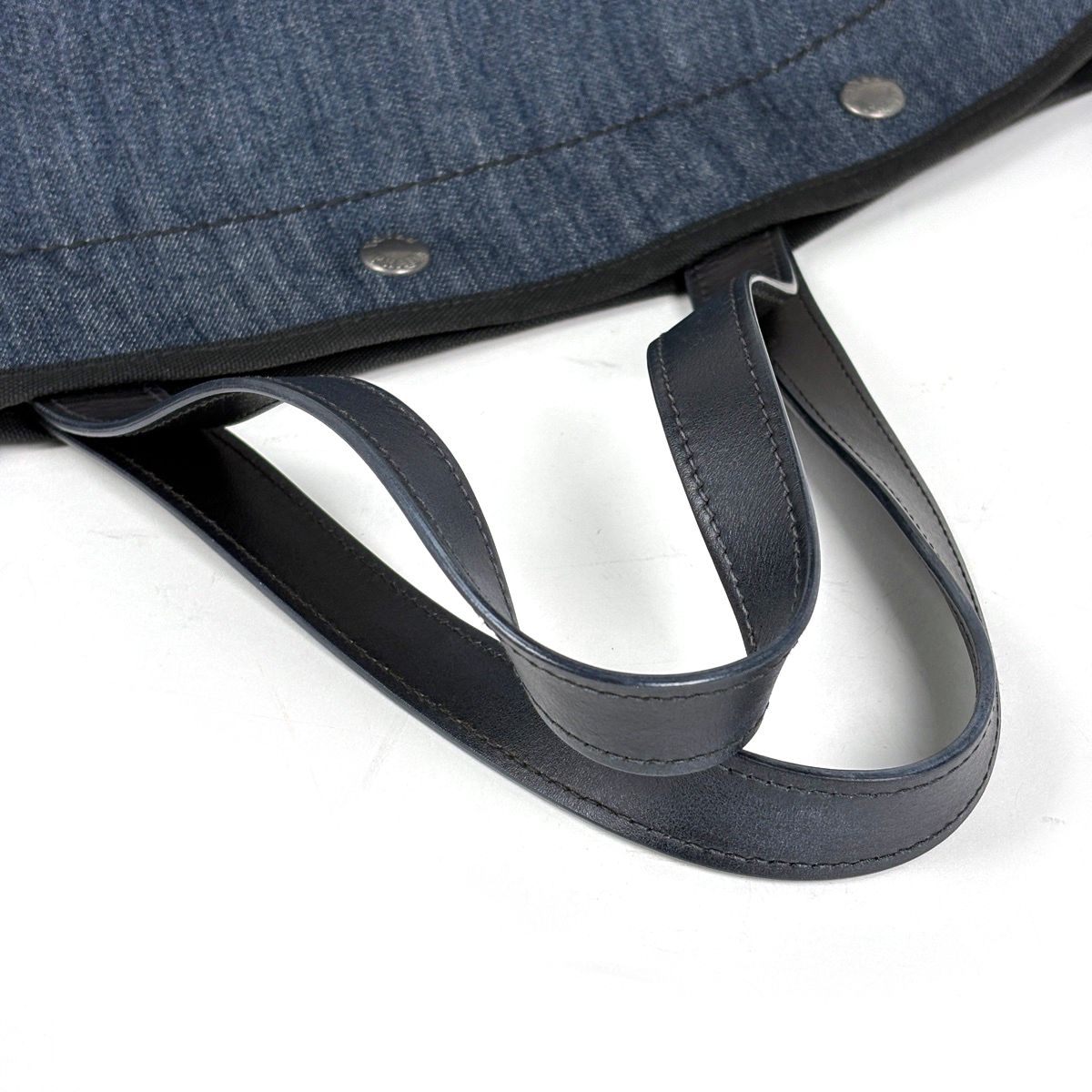 Prada Logo Tote Denim Navy — view 5