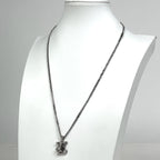 Louis Vuitton Pendant Monogram Low Necklace Metal Silver — view 4