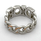 Dior Logo Rhinestone Ring Silver Plated — view 4