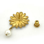 Dior Logo Earrings Gold Plated White Pink — view 3