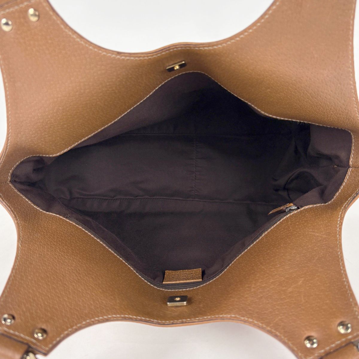 Gucci Logo Handbag Leather Brown — view 9