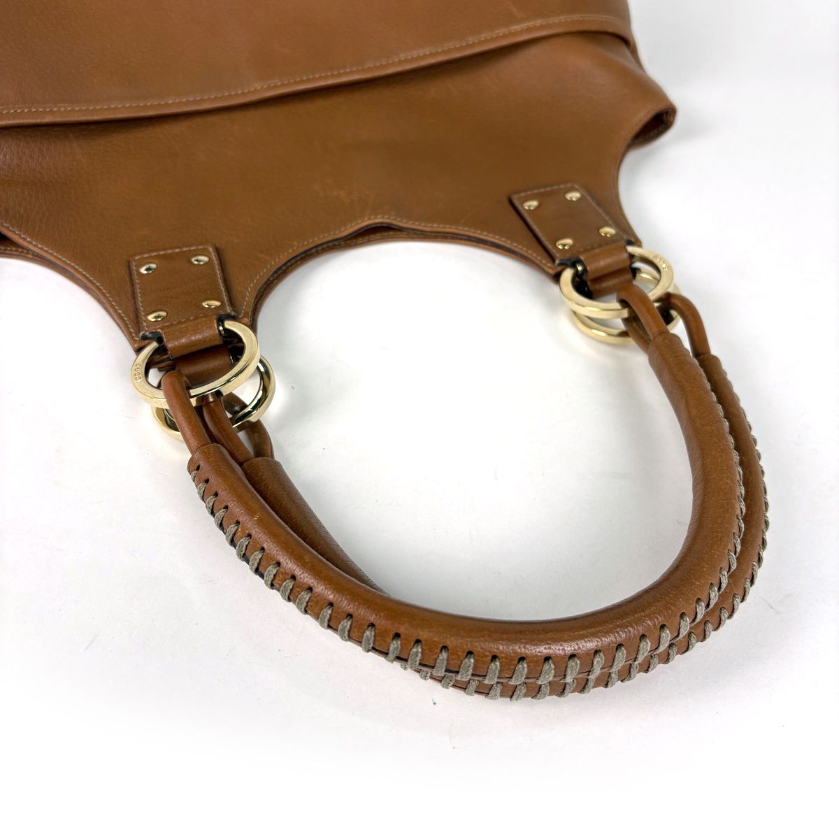 Gucci Logo Handbag Leather Brown — view 7