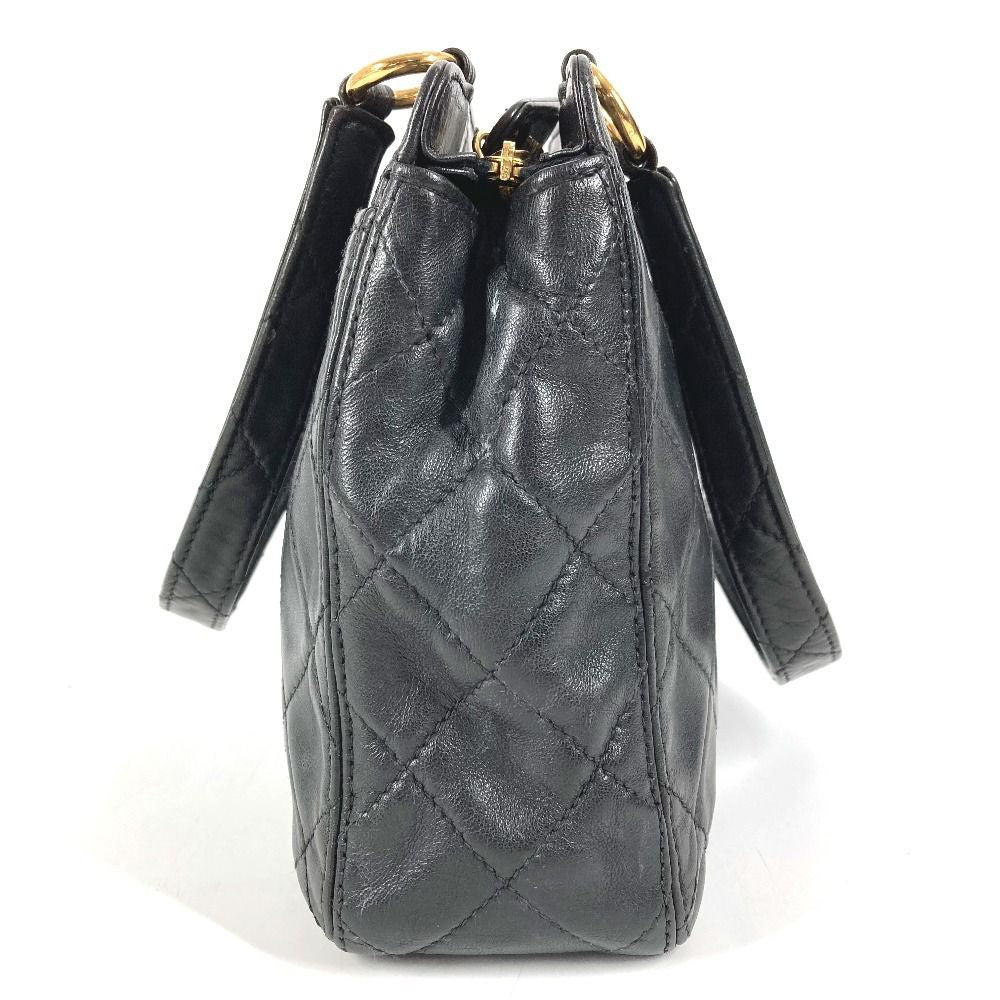 Chanel Handbag Logo Quilted Leather Black — view 4